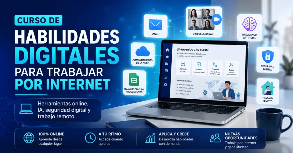 Curso de habilidades digitales para trabajar por Internet